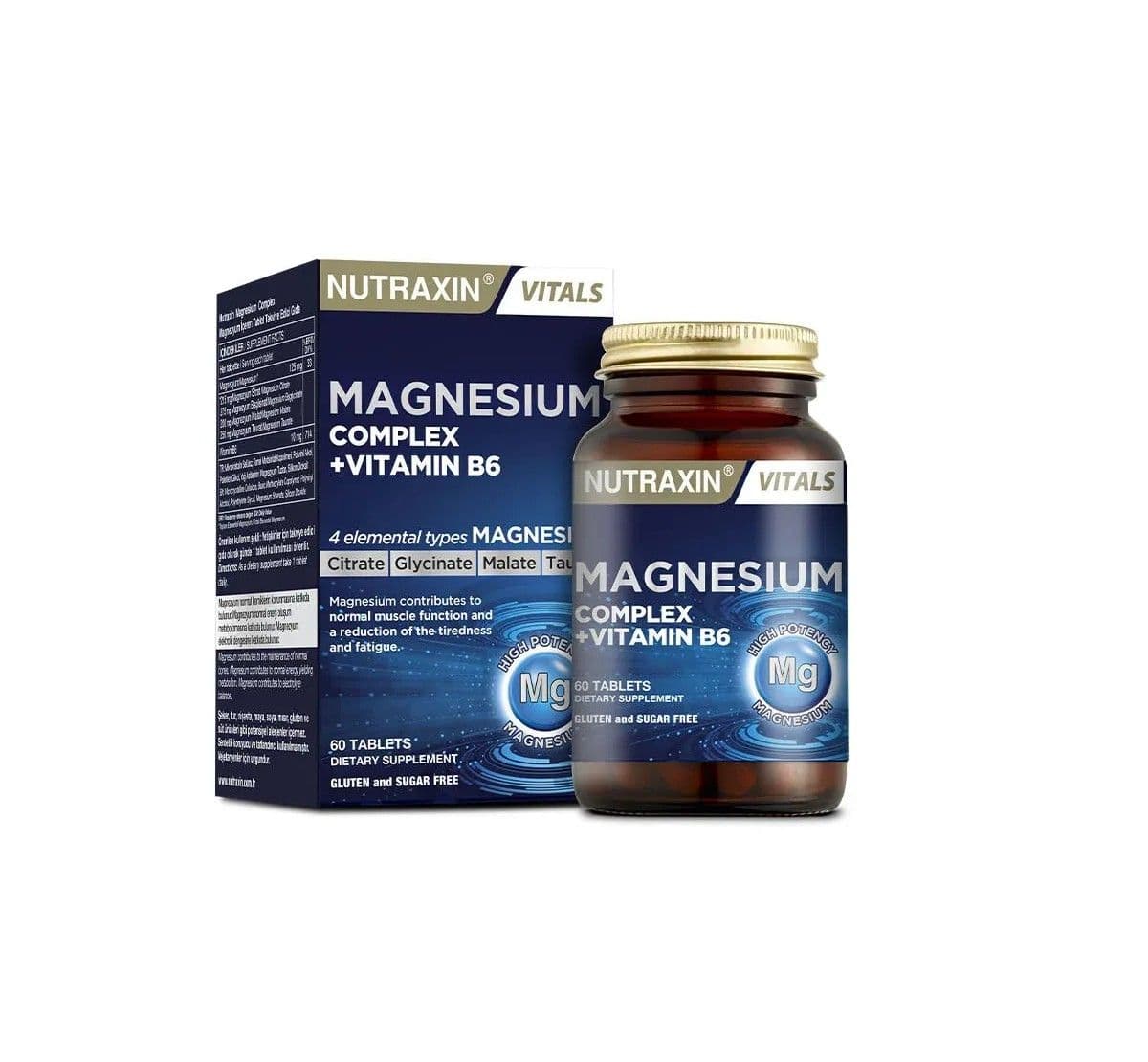 Orijinal Nutraxin Magnezyum Complex 60 Tablet - VitaminAz - 4 Maqnezium Forması